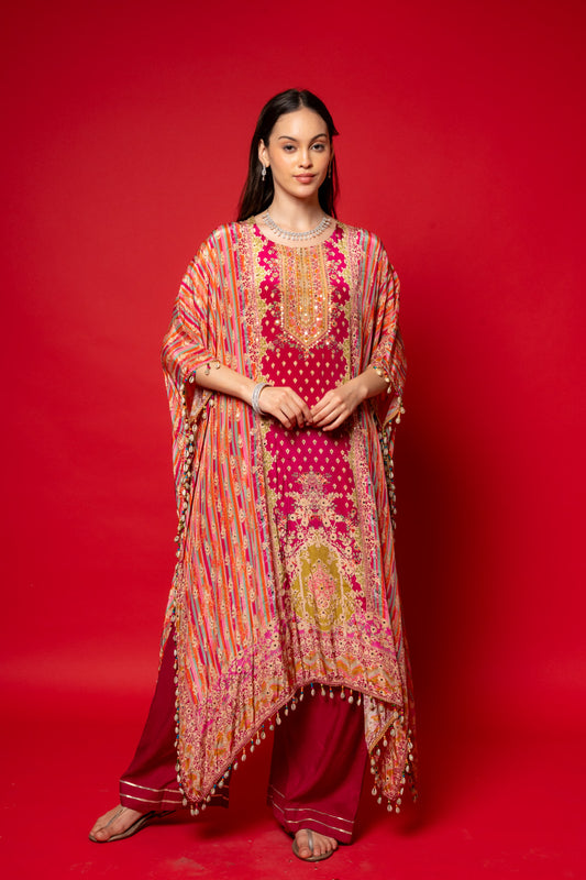 Rani Gotta Patti, Mirror, Sequence & Digital Printed Crepe Readymade Suit With Pant