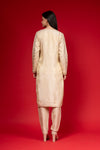 Off White Tissue Readymade Suit And Pant With Chinon Dupatta