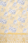 Lemon Gold Sequence, Threadwork & Floral Printed Cotton Unstitched Salwar Suit With Cotton Dupatta