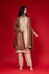 Off White Tissue Readymade Suit And Pant With Dolna Dupatta