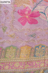 Mauve Swarovski, Mirror, Threadwork & Digital Printed Georgette Unstitched Salwar Suit With Georgette Dupatta