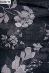 White & Black Cutdana, Sequence, Threadwork & Floral Printed Cotton Unstitched Salwar Suit With Cotton Dupatta