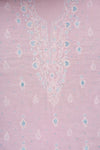 Pink Swarovski & Threadwork Cotton Unstitched Salwar Suit With Cotton Dupatta