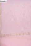 Pink Swarovski & Threadwork Cotton Unstitched Salwar Suit With Cotton Dupatta