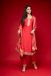 Coral Dolna Readymade Suit And Pant With Chinon Dupatta