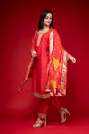 Coral Dolna Readymade Suit And Pant With Chinon Dupatta