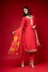 Coral Dolna Readymade Suit And Pant With Chinon Dupatta