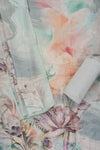 Sea Green Swarovski, Zari Threadwork, Digital & Floral Printed Chinon Unstitched Salwar Suit With Chinon Dupatta