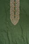 Mehndi Mirror Sheet, Sequence & Threadwork Cotton Unstitched Salwar Suit With Cotton Dupatta