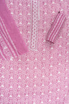 Gajari Sequence, Threadwork & Digital Printed Cotton Unstitched Salwar Suit With Cotton Dupatta