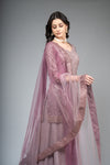 Mauve Georgette Readymade Sharara Set With Net Dupatta