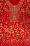 Red Banarasi Woven Zari Cotton Unstitched Salwar Suit With Cotton Dupatta