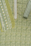 Pista Sequence, Threadwork & Digital Printed Cotton Unstitched Salwar Suit With Cotton Dupatta