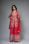 Rani Georgette Readymade Sharara Set With Net Dupatta