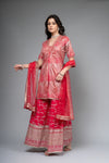 Rani Georgette Readymade Sharara Set With Net Dupatta