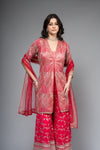 Rani Georgette Readymade Sharara Set With Net Dupatta