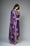 Purple Dolna Floor Length Readymade Suit And Legging With Chinon Dupatta