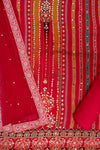 Magenta Swarovski, Mirror Sheet & Digital Printed Chinon Unstitched Salwar Suit With Chiffon Dupatta