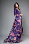 Purple Dolna Floor Length Readymade Suit And Legging With Chinon Dupatta