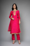 Rani Dolna Readymade Suit And Pant With Net Dupatta