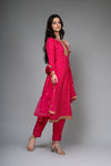 Rani Dolna Readymade Suit And Pant With Net Dupatta