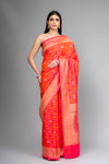 Rani Woven Zari Banarasi Silk Saree With Unstitched Blouse