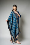 Midnight Blue Cotton Readymade Suit And Pant With Cotton Dupatta