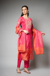 Gajari Tissue Readymade Suit And Pant With Tissue Dupatta