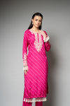 Rani Cotton Readymade Suit And Pant With Net Dupatta