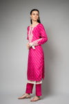 Rani Cotton Readymade Suit And Pant With Net Dupatta