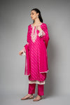 Rani Cotton Readymade Suit And Pant With Net Dupatta