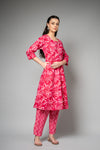 Rani Floral Printed Cotton Readymade Suit With Pant