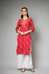 Rani Lehriya Printed Cotton Readymade Long Kurta