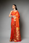 Mustard Woven Zari Banarasi Silk Saree With Unstitched Blouse