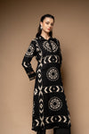 Black Firozi Cotton Embroidered Readymade Suit With Pant