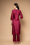 Garnet Cotton Readymade Suit And Pant With Cotton Dupatta