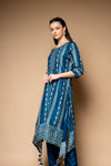 Midnight Blue Digital Printed Dolna Readymade Suit With Pant