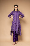 Purple Bandhini Printed Dolna Readymade Suit With Pant