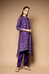 Purple Bandhini Printed Dolna Readymade Suit With Pant