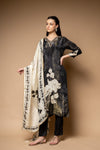 Black Shimmer Readymade Suit And Pant With Shimmer Dupatta