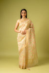 Tussar Banarasi Woven Zari & Threadwork Cotton Saree With Unstitched Blouse