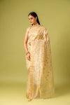 Tussar Banarasi Woven Zari & Threadwork Cotton Saree With Unstitched Blouse