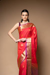 Rani Woven Zari Banarasi Silk Saree With Unstitched Blouse