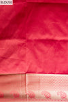 Coral Woven Zari Banarasi Silk Saree With Unstitched Blouse