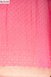 Pink Banarasi Woven Zari Khaddi Georgette Saree With Unstitched Blouse