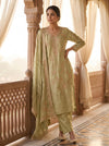 Soft Heritage Pista Crush Tissue Unstitched Salwar Suit With Tissue Dupatta