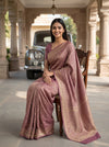 Mauve Khaddi Georgette Saree With Unstitched Blouse