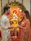 Rust Gotta Patti, Mirror, Sequence & Digital Printed Crepe Readymade Suit With Pant (Ft:-Neha Bijlani)