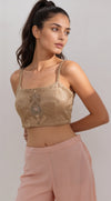 Peach Georgette Readymade Sharara Set With Shrug