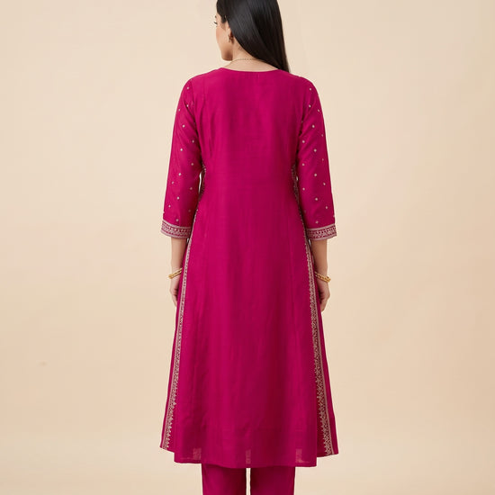 Rani Mahotsav Cotton Readymade Anarkali Kurta And Pant With Dupatta - back